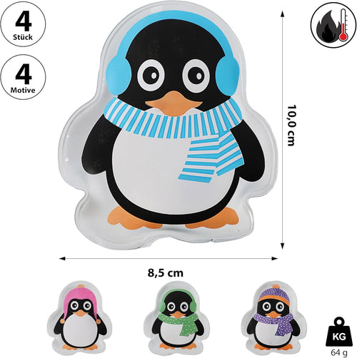 4er Set Taschenwärmer Pinguin (tolles Wichtelgeschenk) Handwärmer, Taschenheizkissen