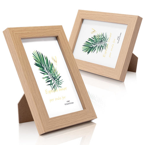 2 Stück  Bilderrahmen 10x15cm Weiß Fotorahmen mit Organischem Glas