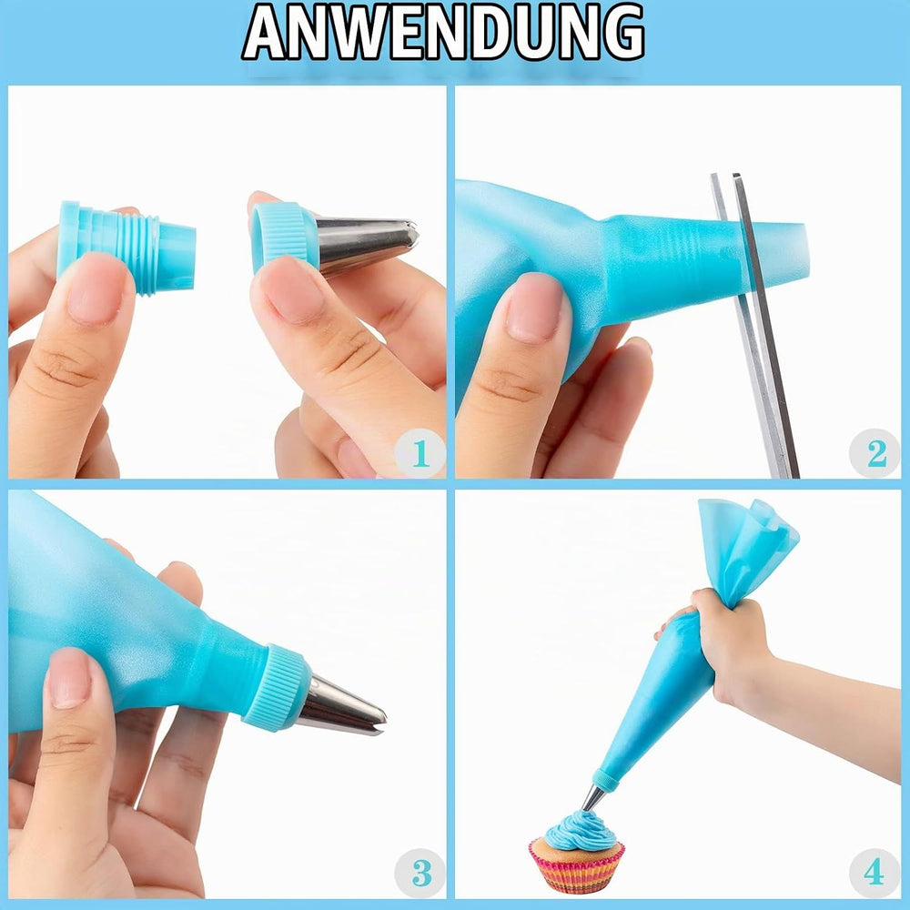 Nifogo Spritzbeutel mit Tüllen 40 Stück