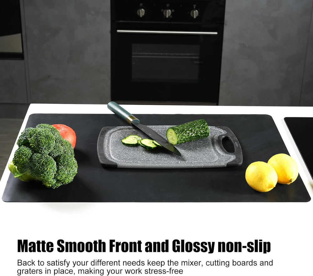 KitchenRaku Große Silikonmatte, Rutschfeste Tischunterlage, Hitzebeständige Antihaftmatte,Silikon Unterlage Antihafte Tischmatte Arbeitsmatte Thekenmatte (Schwarz, 40x30x0.07cm)