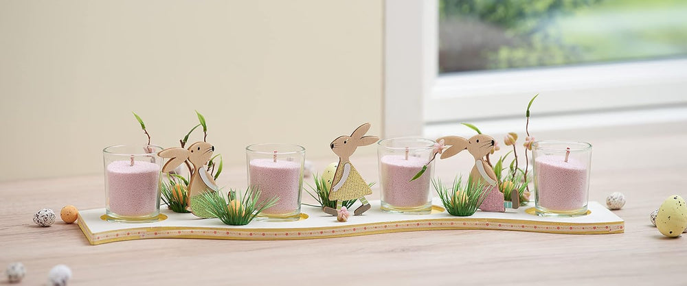 VBS 4er-Set Teelicht-Gläser klar Glas Weiß Teelichthalter Glasschälchen spülmaschinenfest