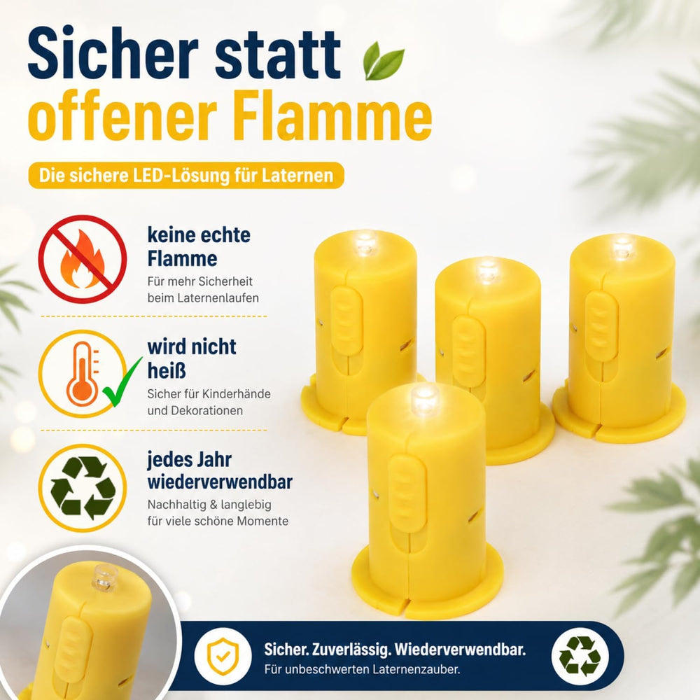 com-four® 4x LED Deko-Licht für Papierlaternen, LED-Teelichtersatz