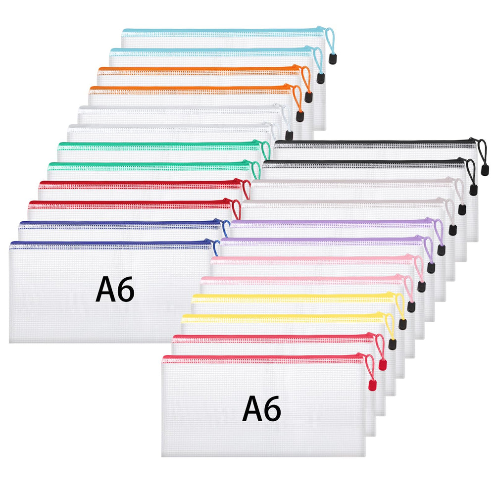 Hemiks 15 Stück Dokumententaschen A4+A5+A6, Dokumentenmappe Wasserabweisend