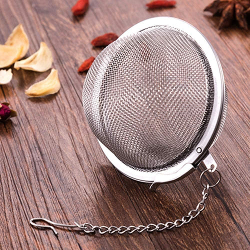 NC 2 Stück Teesieb 5.5 cm Teeei mit Kette 304 Edelstahl Teefilter für losen Tee und Mulling Gewürze