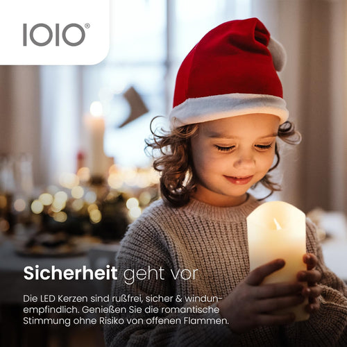 Olympia IOIO 3er Echtwachskerzen-Set mit Fernbedienung und Farbwechsel, LED 48, 40138