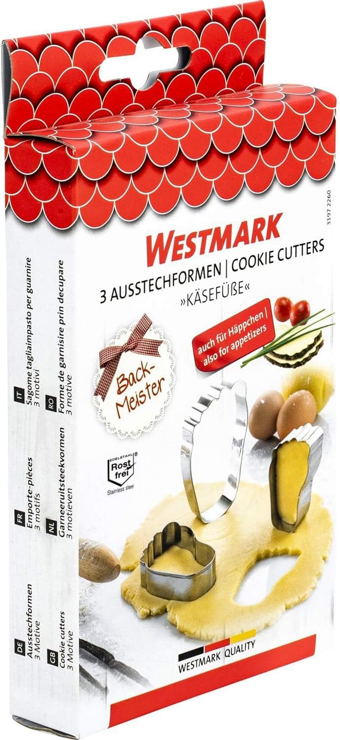 Westmark Ausstechformen-Set, Unterschiedliche Größen, Rostfreier Edelstahl, Käsefüße, 3-tlg., Silber, 31972260