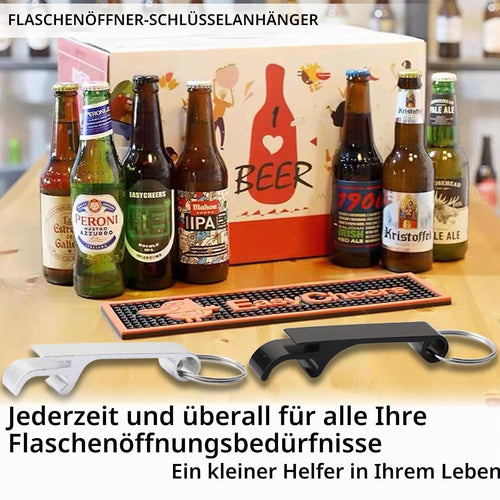 2 Stück Aluminium Flaschenöffner mit Schlüsselring – Leicht, robust & perfekt für Bier, Partys und unterweg