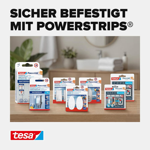 tesa Powerstrips Haken Large ECKIG - Weiß - 2 kg Halteleistung