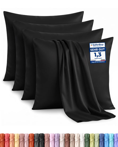 Utopia Bedding Kissenbezug 40x40 4er Set , kopfkissenbezug 40x40 Grau