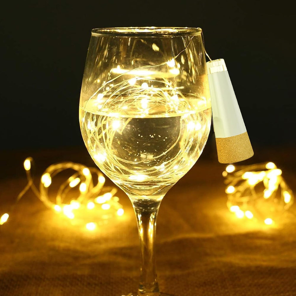 Lichterkette, USB Wiederaufladbare Weinflaschenlichter mit Korken, 2024 Version USB Lichterkette für Party Weihnachten