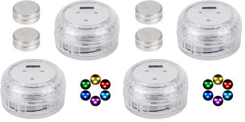 Ideen mit Herz | Power-LED-Leuchten XL | wasserfest | klar | LED-Leuchtmittel | Unterwasserbeleuchtung | 2 Stück | mit Timer | inklusive Batterien (Warmweiß mit Flackereffekt)
