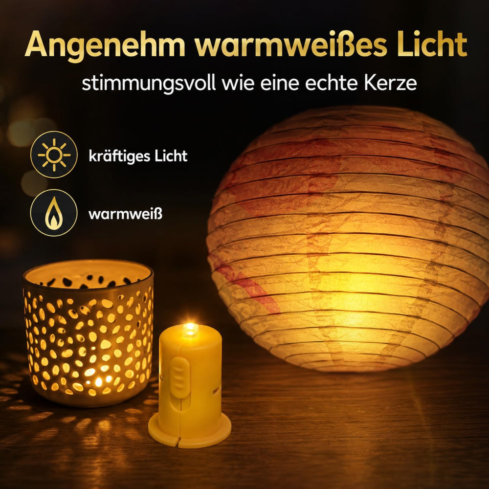 com-four® 4x LED Deko-Licht für Papierlaternen, LED-Teelichtersatz