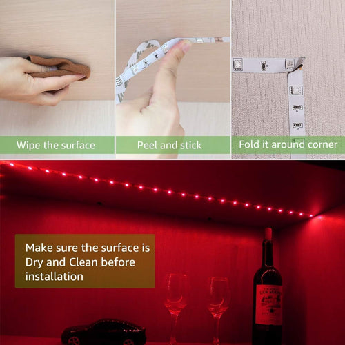 ACONDE 1M LED Streifen, USB LED Streifen Lichter mit 24 Tasten Fernbedienung, TV Hintergrundbeleuchtung