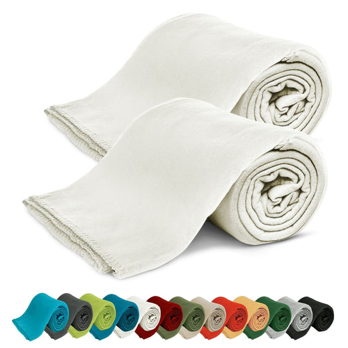 KiGATEX Polar Fleecedecken 2er Set Silber 130x160 cm Oeko-TEX® ca. 420g