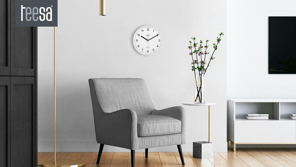 Teesa Wanduhr Analog Wand Universal 20 cm TSA0038 Weiß