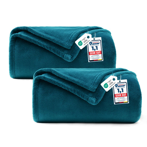 WAVVE Kuscheldecke Flauschig Decke Tagesdecke 150x200 - Sofadecke Grau