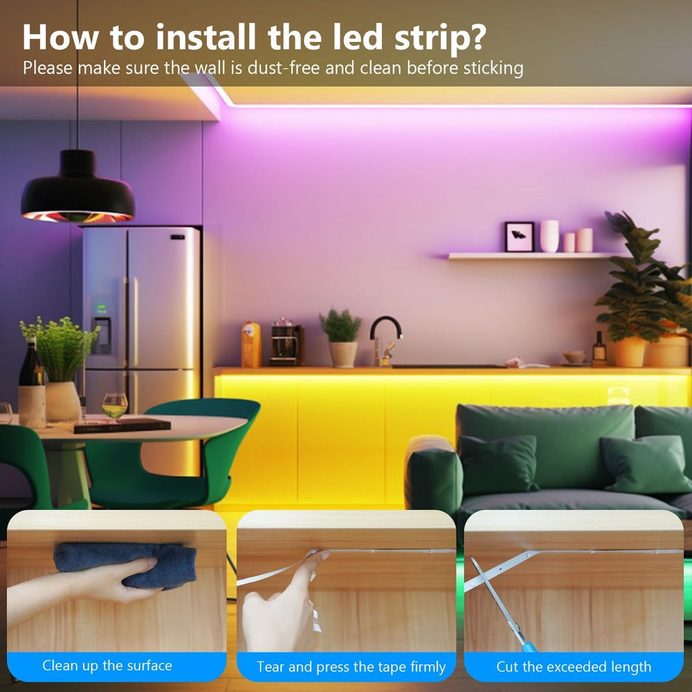 LED Strip 10m, LED Streifen Bluetooth RGB Led Band Selbstklebend mit Fernbedienung und APP. Musik Sync, Timer-Einstellung Dimmbar Led Stripes Lichterkette für Zimmer Partei deko