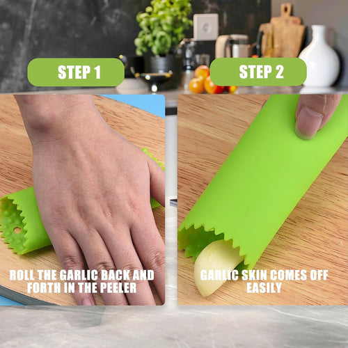 2Stück Silikon Knoblauchschäler Schäler Rolle Easy,SchnellschäLrolle GroßEr