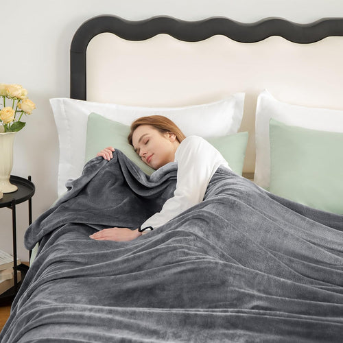 WAVVE Kuscheldecke Flauschig Decke Tagesdecke 150x200 - Sofadecke Grau