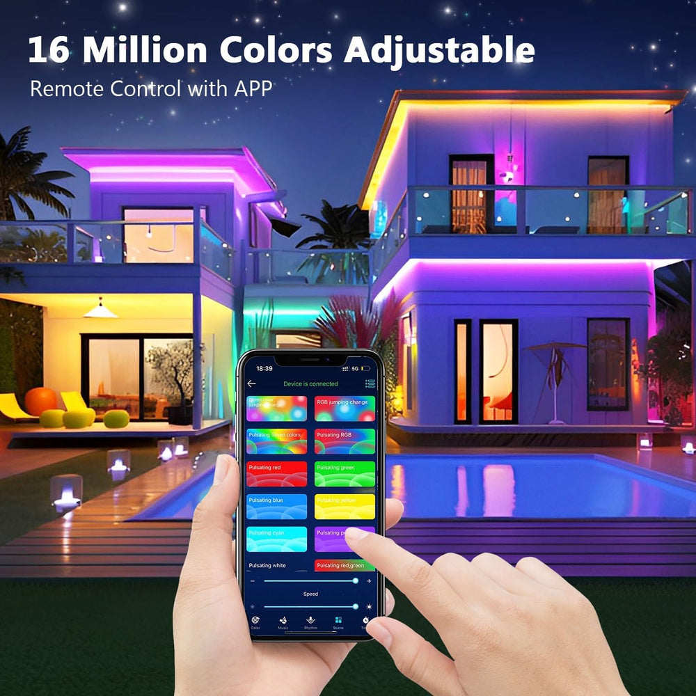 LED Strip 10m, LED Streifen Bluetooth RGB Led Band Selbstklebend mit Fernbedienung und APP. Musik Sync, Timer-Einstellung Dimmbar Led Stripes Lichterkette für Zimmer Partei deko