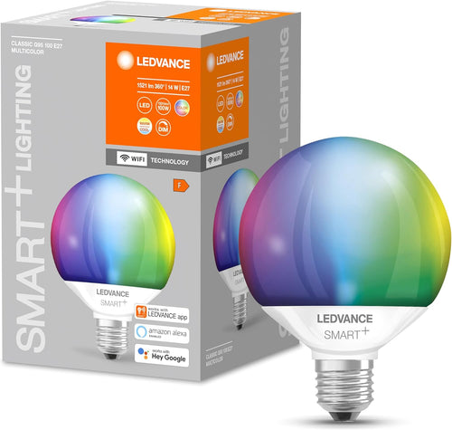 Smarte WLAN LED Lampe E27 Globe, RGBW, 1521 lm