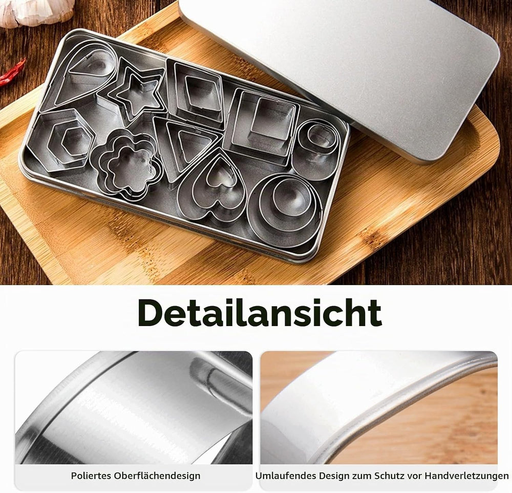 Plätzchen Ausstecher, 30 Stück Plätzchen Ausstecher Mini(Silbrig)