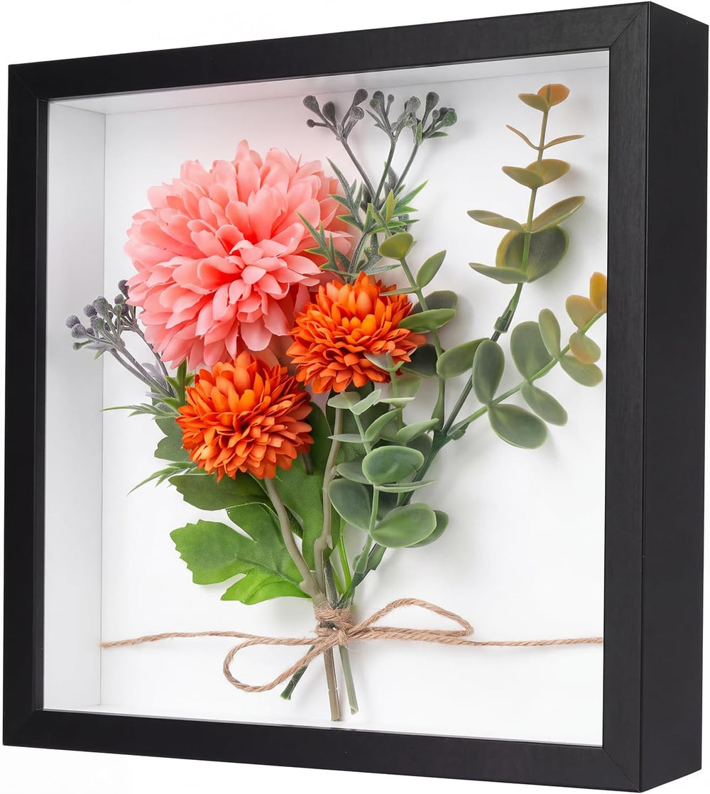 3D Bilderrahmen zum Befüllen 22 x 22cm, 3 cm Tiefe, Schwarz