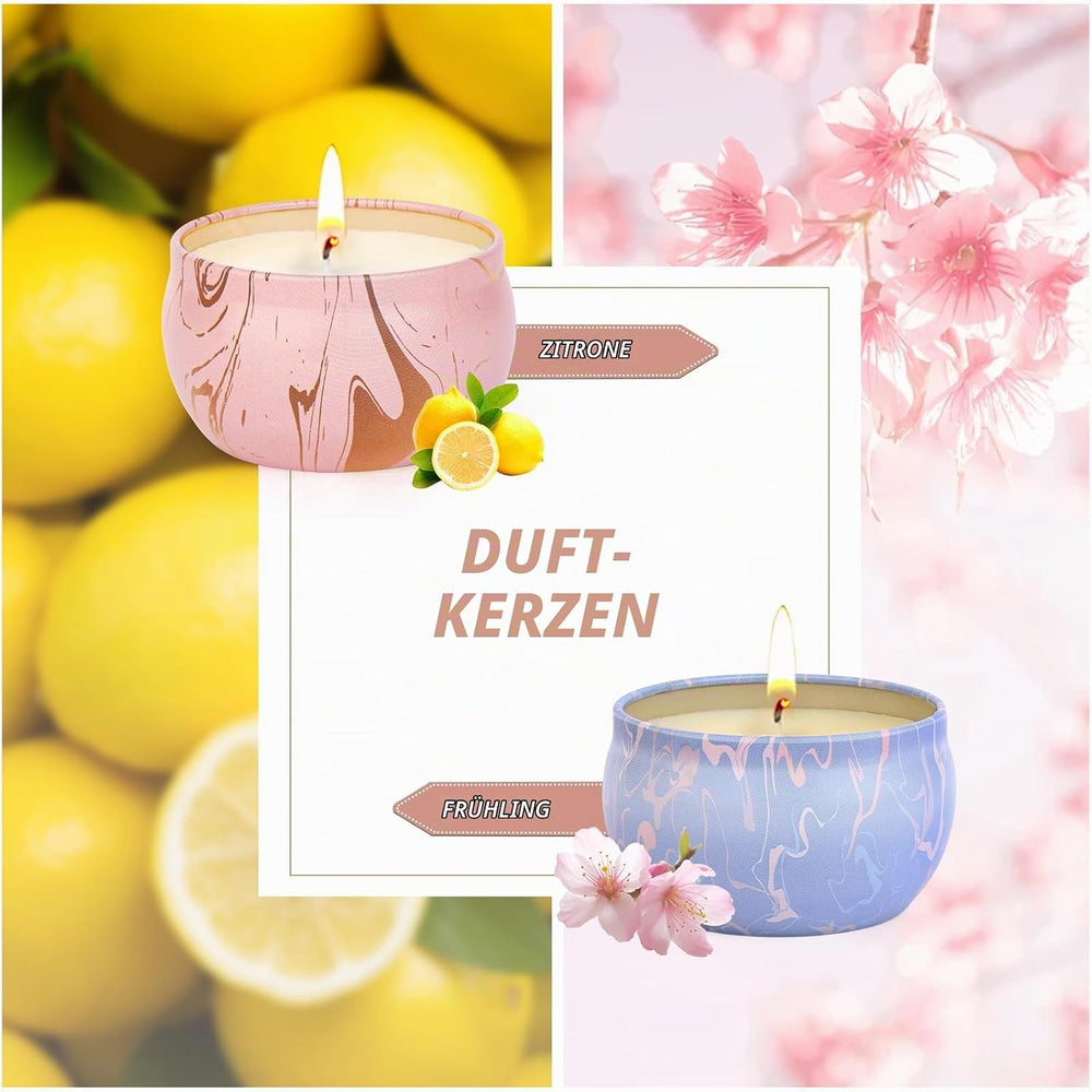 Duftkerzen Geschenkset, 2 Stück Natürliches SojaWachs Aromatherapie Kerzensets, Duftkerze Weihnachten Geschenkset für Frauen, Kleine Geschenk für MuttertagWeihnachten, Geburtstag, Valentinstag