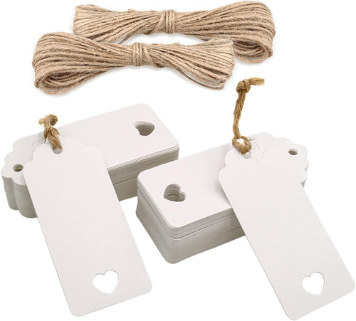 Geschenkanhänger Weiß 9,5 x 4,5 cm 100 Stück