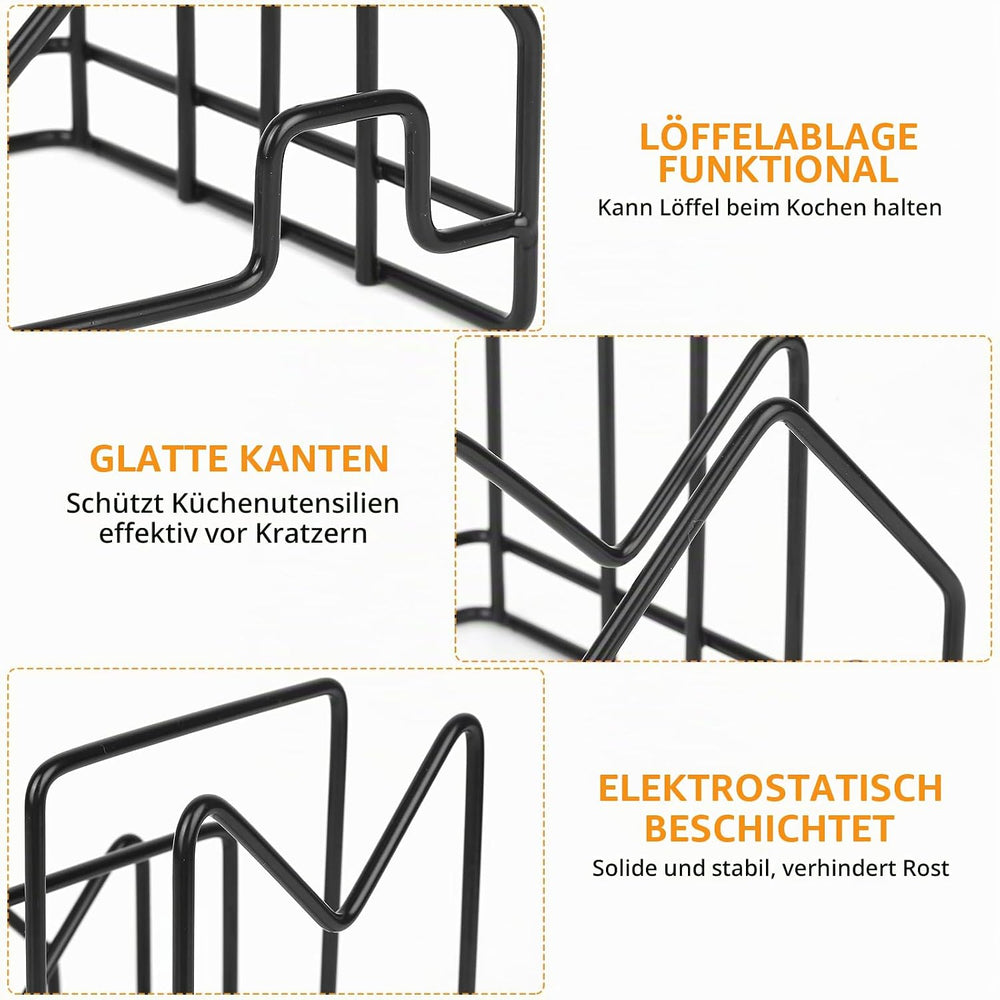Schneidebrett Halterung, Topfdeckelhalter Schublade, Topfpfannendeckel Halter, Topfhalter Pfannenhalter,Topfdeckel Halterung, Schneidebretthalter Tellerständer für Küchenschrank Topfdeckel Organizer