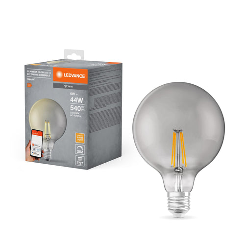 LEDVANCE E27 LED Lampe, SMART Home Wifi Edison Filament Stil Leuchtmittel mit 6W (540Lumen), Warmweiß (2500K) kompatibel mit Alexa, google oder App, Lampen im 1er-Pack