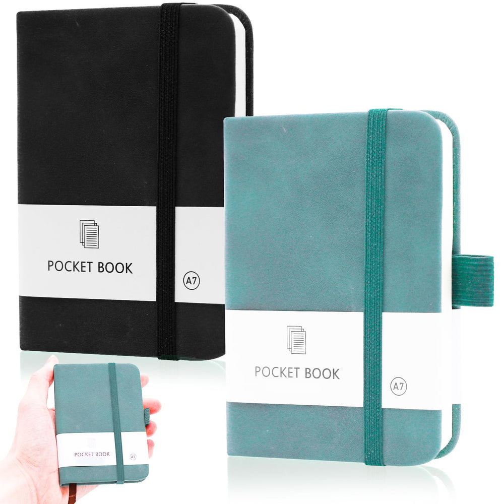 2 Stück Mini Notizbuch A7 Notizblock Klein Notizbuch mit 200 Seiten