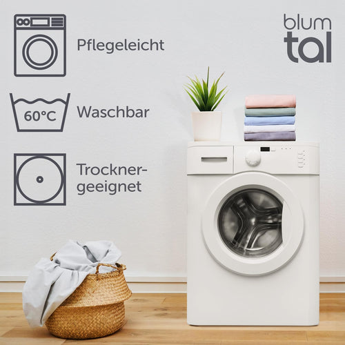 Blumtal Kissenbezug 40x40 cm (2er Set Kissenbezüge) - Hellgrün - 100% Baumwoll-Jersey, Oeko-Tex Zertifiziert, Kissenhülle 40x40 - Jersey Kopfkissenbezug für Kissen 40x40 cm mit Reißverschluss
