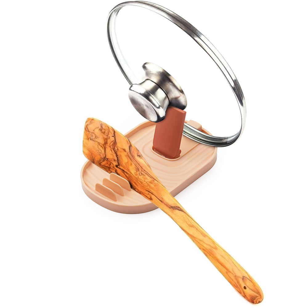 Löffelablage für Ordnung in der Küche - Topfdeckelhalter & Kochlöffelablage in einem - Ablage für Deckel, Utensilien, Pfannenwender, Tablet [schwarz]