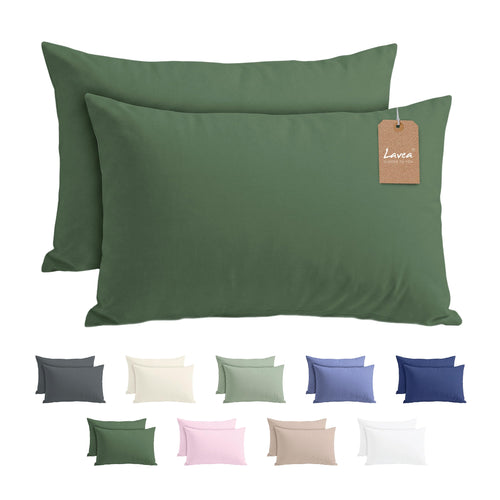 Lavea® 2er Set Kissenbezug - 40x40 - Eukalyptus