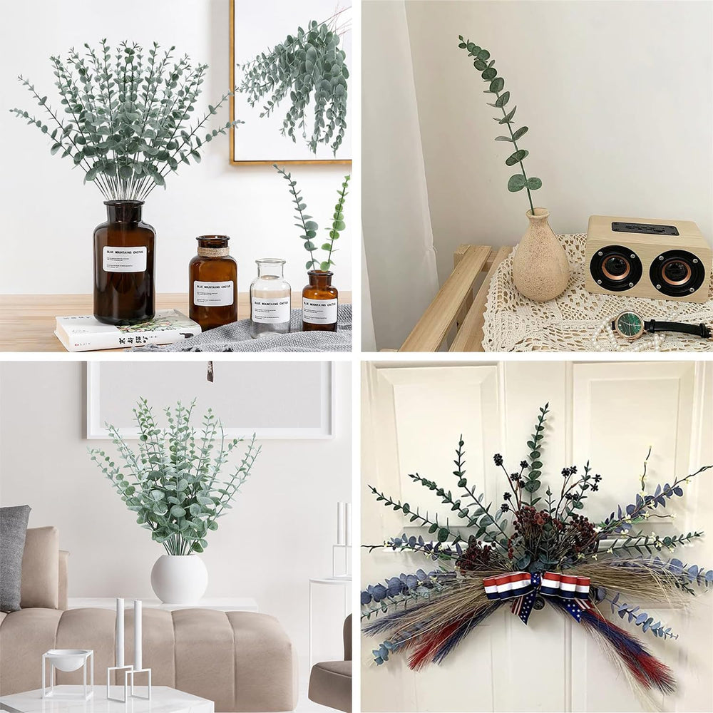 30 Stück Eukalyptus Deko, Künstliche Eukalyptusblätter Deko