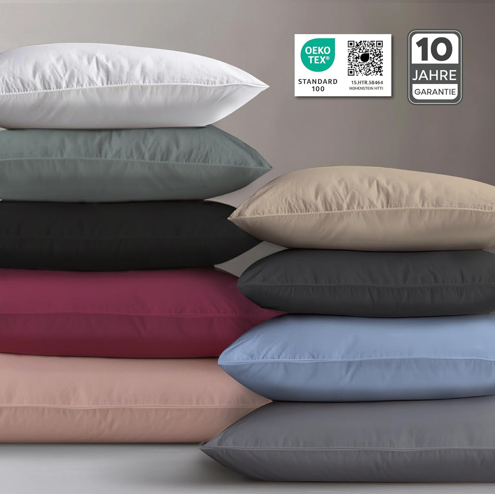 Twinzen - Kissenbezug 40x40cm - 2er Set - 100% Baumwolle - Anthrazit