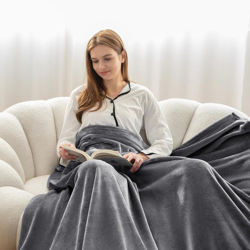WAVVE Kuscheldecke Flauschig Decke Tagesdecke 150x200 - Sofadecke Grau