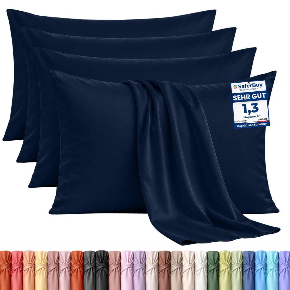 Utopia Bedding Kissenbezug 40x40 4er Set , kopfkissenbezug 40x40 Grau