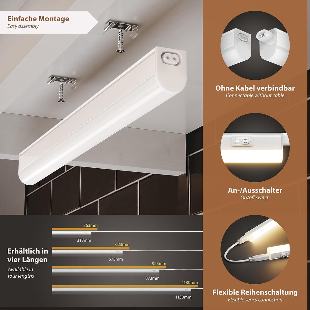 parlat LED Unterbauleuchte RIGEL, Stecker, 31cm, 4 W, 397lm, warmweiß