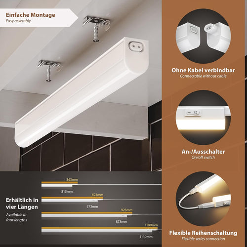 parlat LED Unterbauleuchte RIGEL, Stecker, 31cm, 4 W, 397lm, warmweiß