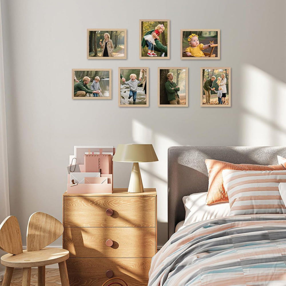 Giftgarden Natur Bilderrahmen 15x20 cm, Holzfarbener Fotorahmen