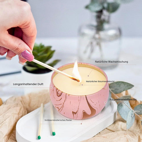Duftkerzen Geschenkset, 2 Stück Natürliches SojaWachs Aromatherapie Kerzensets, Duftkerze Weihnachten Geschenkset für Frauen, Kleine Geschenk für MuttertagWeihnachten, Geburtstag, Valentinstag