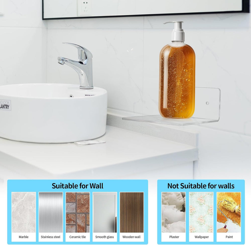 5 Stk transparente Acryl Wandregale als Schweberegal für Deko