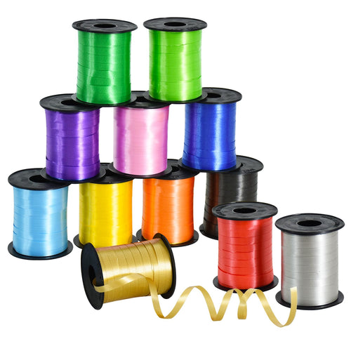 450 Meters Geschenkband Weiss - Gold 5mm Geschenkbänder luftballon schnur - luftballon band Luftballons Hochzeit Geschenkverpackung für Weihnachtsdeko, Ballonverschlüsse, Geschenkverpackung