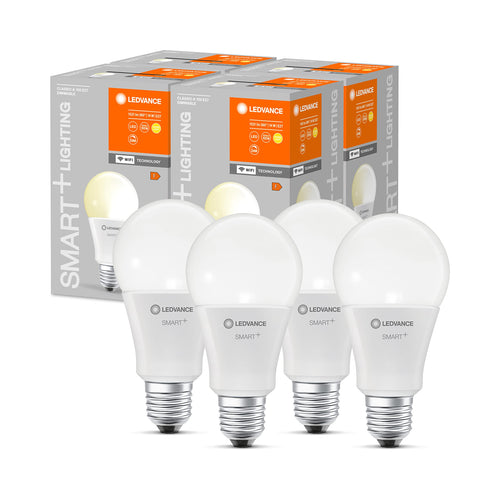 LEDVANCE Smarte LED-Lampe mit WiFi Technologie, Sockel E27, Dimmbar, Warmweiß (2700 K), ersetzt Glühlampen mit 100 W, SMART+ WiFi Classic Dimmable, 1er-Pack