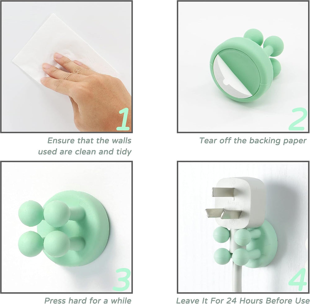 Zayin Silicone Toothbrush Zahnbürstenhalter Rasiererhalter Multifunktions-Haken Wasserdicht Selbstklebend Zahnbürstenhaken Stopfenhalter (4 Stück Schwarz, Weiß, Rosa, Grün)