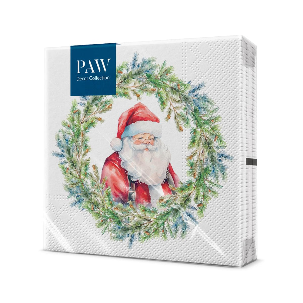 PAW Servietten 33 x 33 cm, 20 Stück - Weihnachtsschneeflocken Hellrot