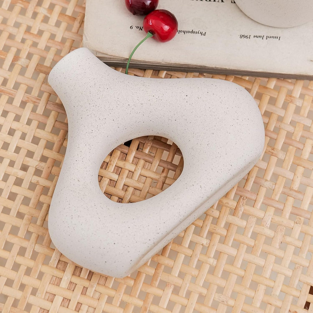 CEMABT Beige Keramikvase 2er-Set Doppelberg vasen für Moderne Boho Nordic Minimalismus-Stil Dekoration -vasen für Wohnzimmer, Hochzeit, Abendessen Tisch, Party, Büro und Schlafzimmer