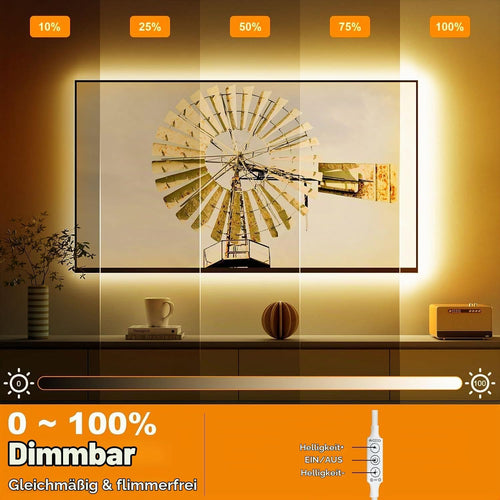 TV-LED-Lichtstreifen, RGB-LED-Leuchten für TV-LED-Hintergrundbeleuchtung mit App-Steuerung, Musik-Synchronisation, LED-Leuchten für Schlafzimmer, Party, TV, Spielzimmer für Weihnachten 3m